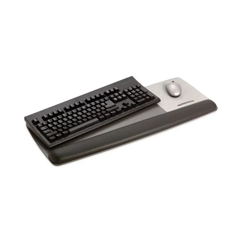 3M Antimicrobial Gel Mouse Pad/Keyboard Wrist Rest Platform, 25.5 x 10.6, Black/Silver (MMMWR422LE) Each
