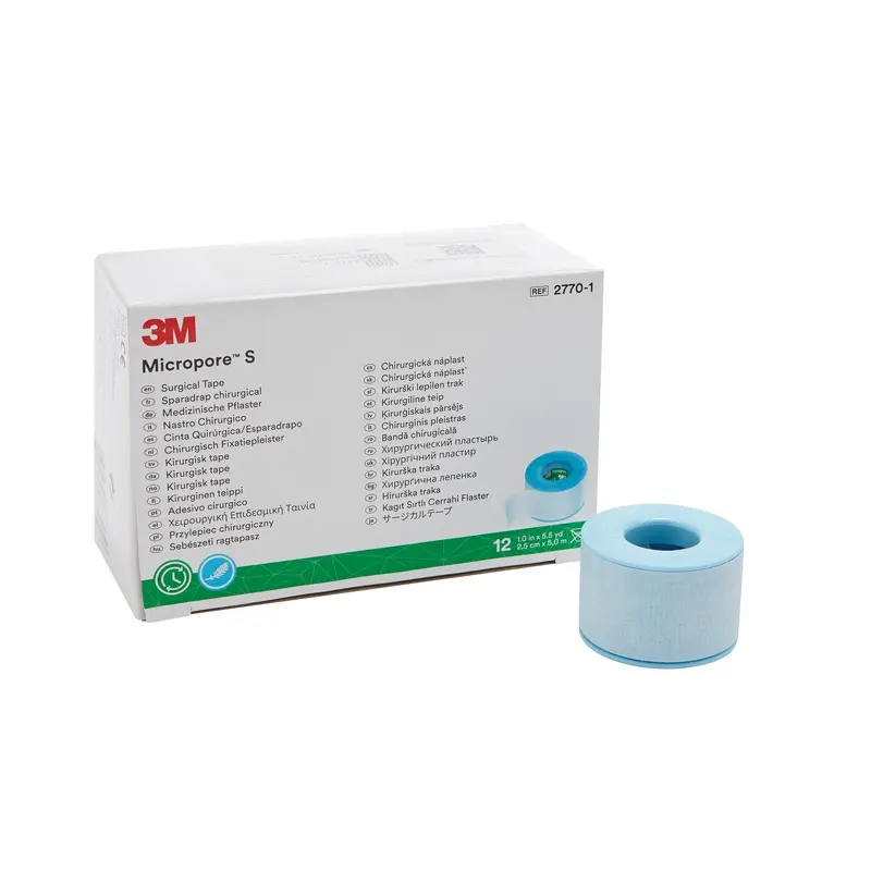 3M Micropore S Medical Tape Blue 1 Inch X 5-1/2 Yard Silicone NonSterile (774188_RL) 1/RL