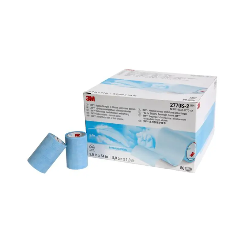 3M Micropore S Medical Tape Blue 2 Inch X 1-1/2 Yard Silicone NonSterile (774190_BX) 50/BX
