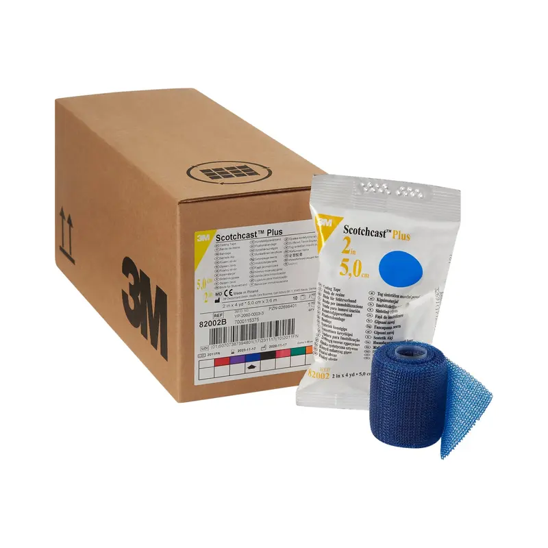 3M Scotchcast Plus Cast Tape 2 Inch X 12 Foot Fiberglass / Resin Blue (198265_BX) 10/BX