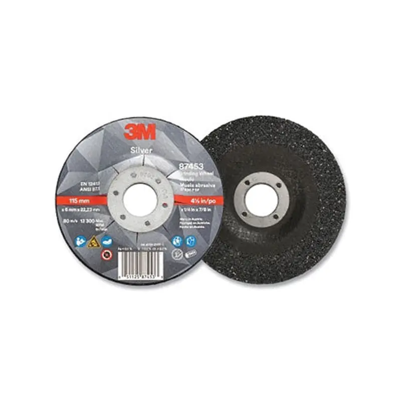 3M Silver Depressed Center Grinding Wheel, 4-1/2-in x 1/4-in Thick x 7/8-in Arbor, 36 Grit, Precision Shaped Ceramic, T27 (405-051125-87453) 1 Case