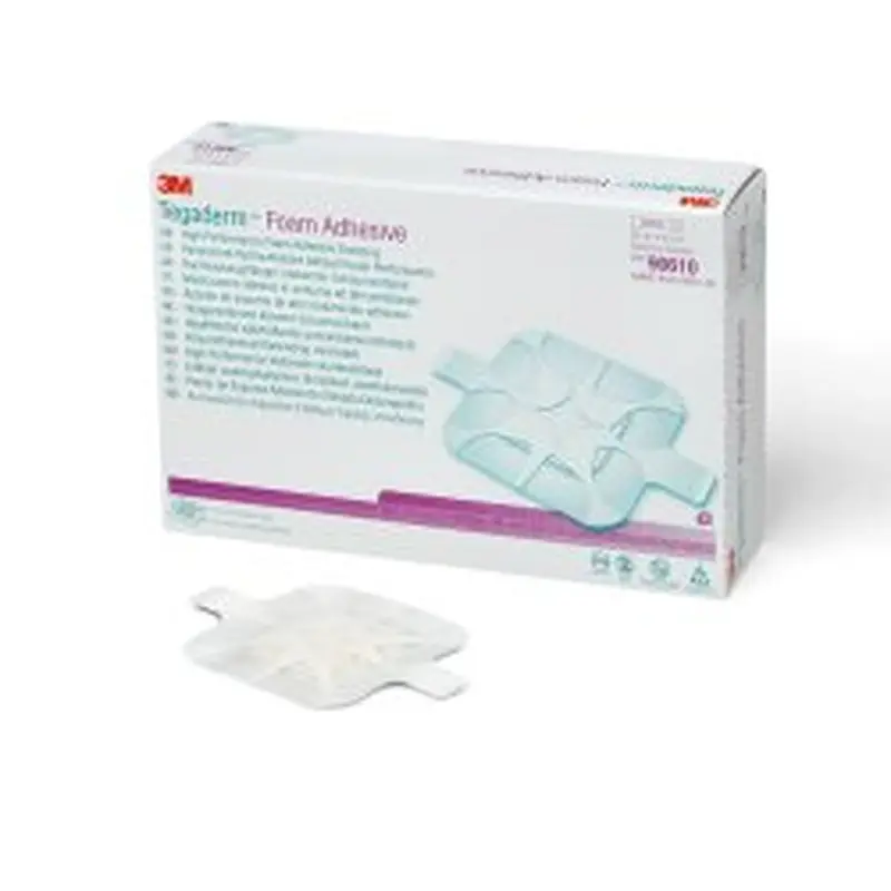 3M Tegaderm High Performance Foam Dressing 3-1/2 X 3-1/2 Inch With Border Film Backing Acrylic Adhesive Square Sterile (465140_BX) 10/BX