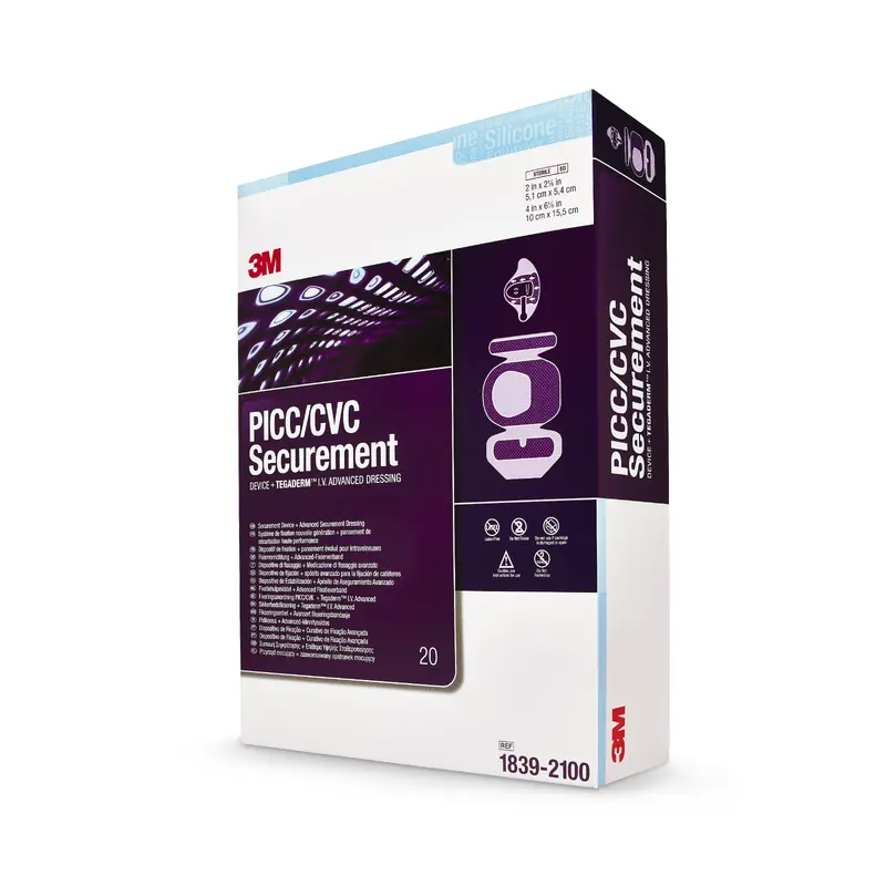 3M Tegaderm PICC/CVC Securement Device   Tegaderm I.V. Advanced Securement Dressing Film 4 X 6-1/8 Inch Sterile (875305_CS) 80/CS