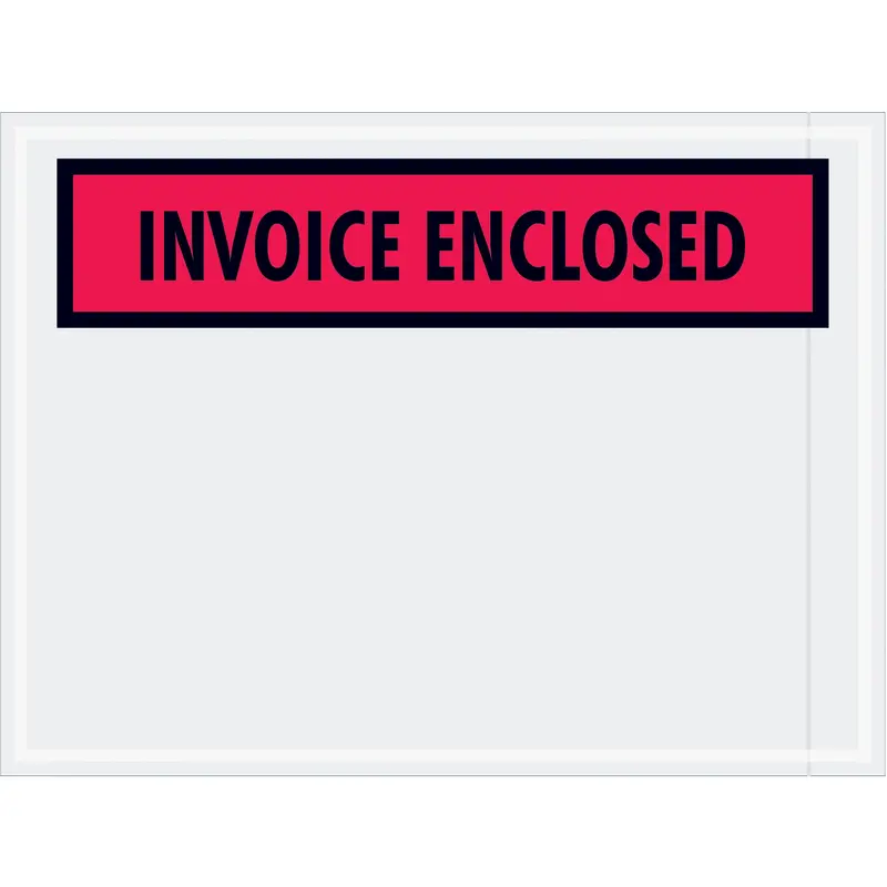 4 1/2 x 6" Red "Invoice Enclosed" Envelopes (PL463) Case Of 1000