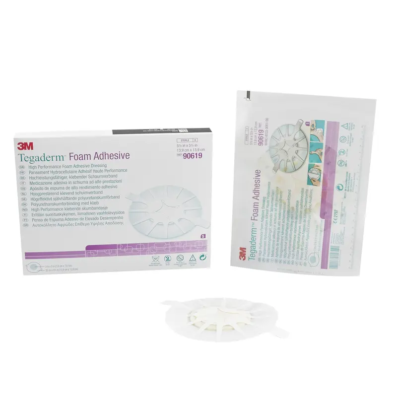 3M Tegaderm High Performance Foam Dressing 5-1/2 X 5-1/2 Inch With Border Film Backing Acrylic Adhesive Heel Sterile (472010_BX) 5/BX