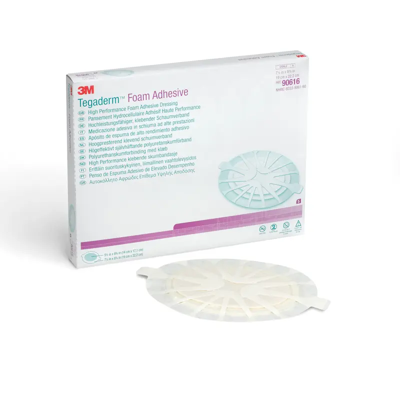 3M Tegaderm High Performance Foam Dressing 7-1/2 X 8-3/4 Inch With Border Film Backing Acrylic Adhesive Oval Sterile (476445_EA) 1/EA