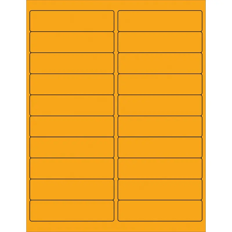 4 x 1" Fluorescent Orange Rectangle Laser Labels (LL177OR) Case Of 2000