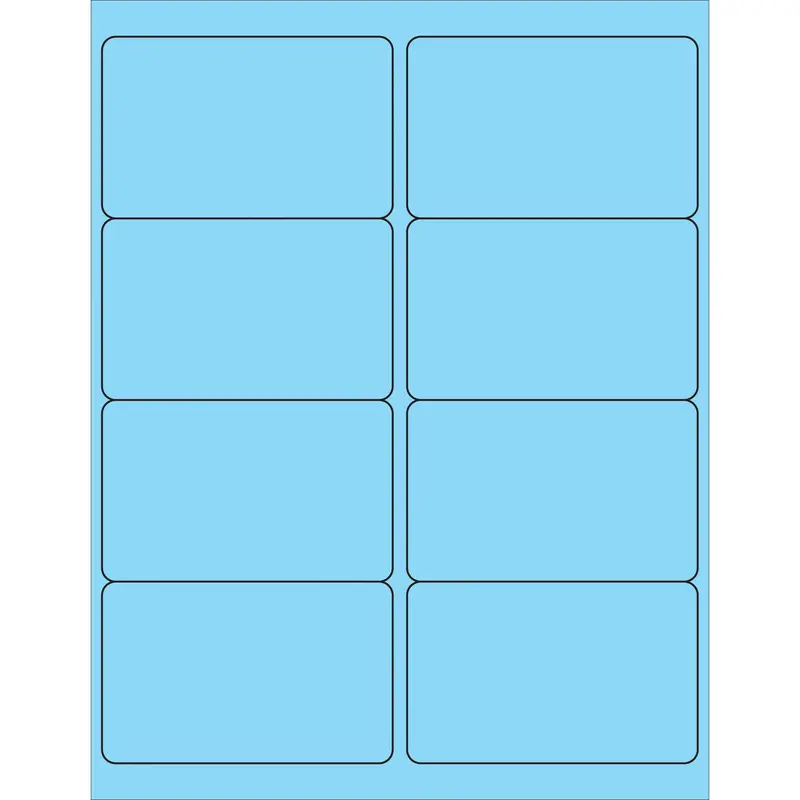 4 x 2 1/2" Fluorescent Pastel Blue Rectangle Laser Labels (LL179BE) Case Of 800