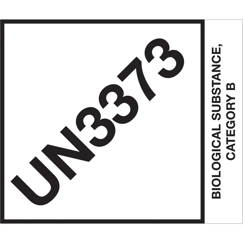 4 x 4 3/4" - "UN3373 Biological Substance Category B" Labels (DL1404) Roll Of 500