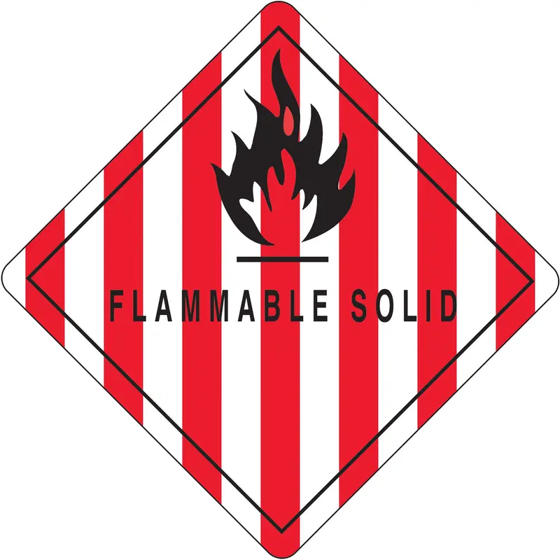 4 x 4" - "Flammable Solid" Labels (DL5770) Roll Of 500