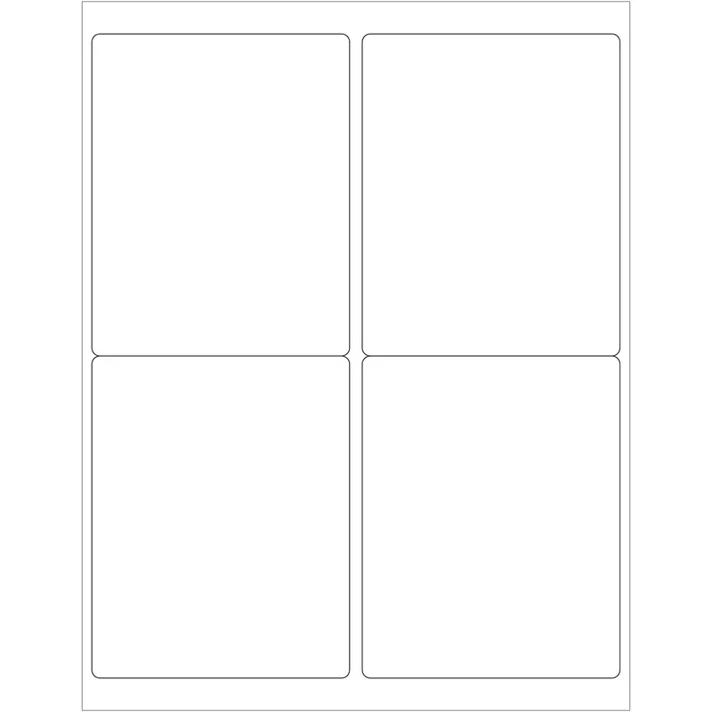 4 x 5" White Removable Rectangle Laser Labels (LL267) Case Of 400