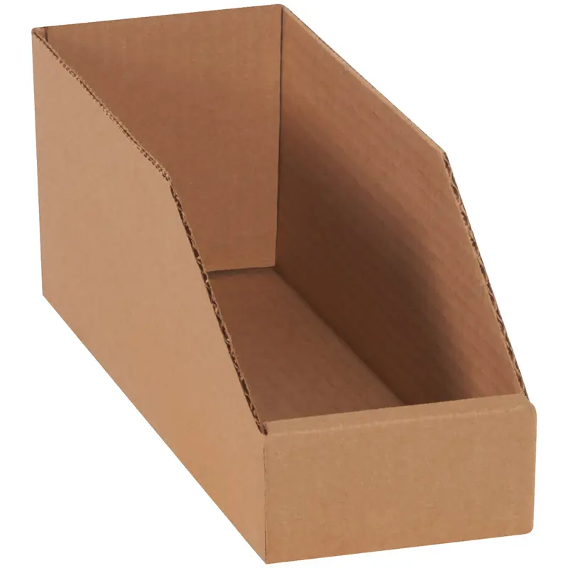 4 x 12 x 4 1/2" Kraft Bin Boxes (BINMT412K) Bundle Of 50