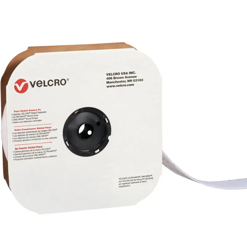 4" x 75' - Loop - White VELCRO Brand Tape - Individual Strips (VEL165) Each