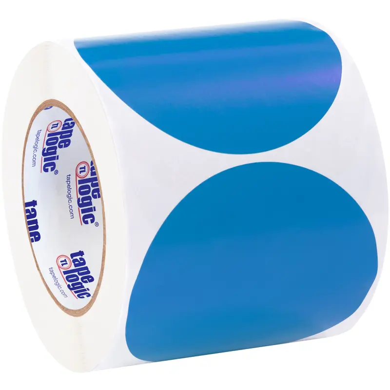 4" Light Blue Inventory Circle Labels (DL615C) Roll Of 500