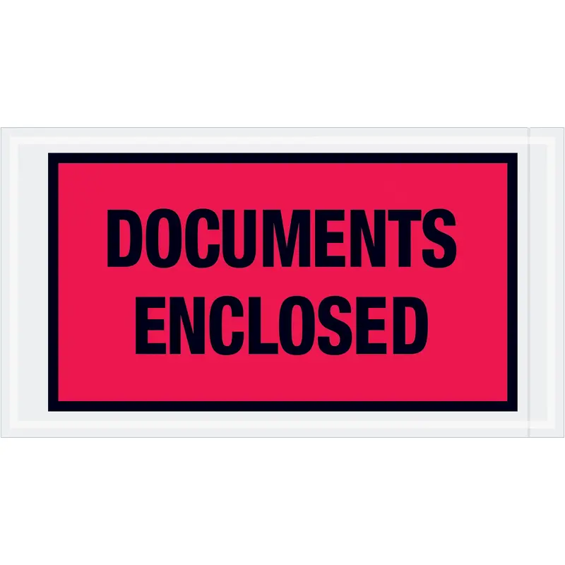 5 1/2 x 10" Red "Documents Enclosed" Envelopes (PL436) Case Of 1000