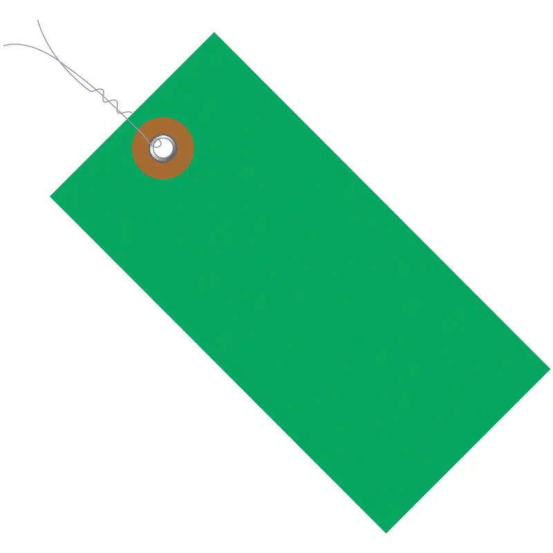5 1/4 x 2 5/8" Green Tyvek Pre-Wired Shipping Tag (G14063C) Case Of 100