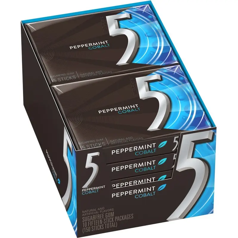 5 Gum Cobalt Gum, Individually wrapped, Peppermint (MRS21265) Box of 10