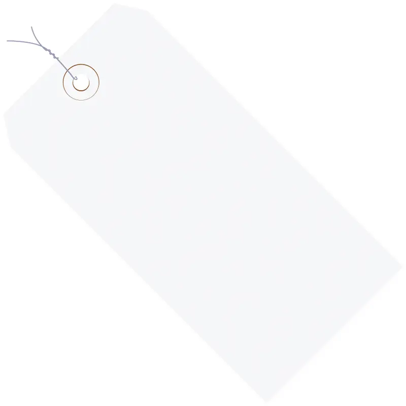 5 1/4 x 2 5/8" White 13 Pt. Shipping Tags - Pre-Wired (G11063G) Case Of 1000