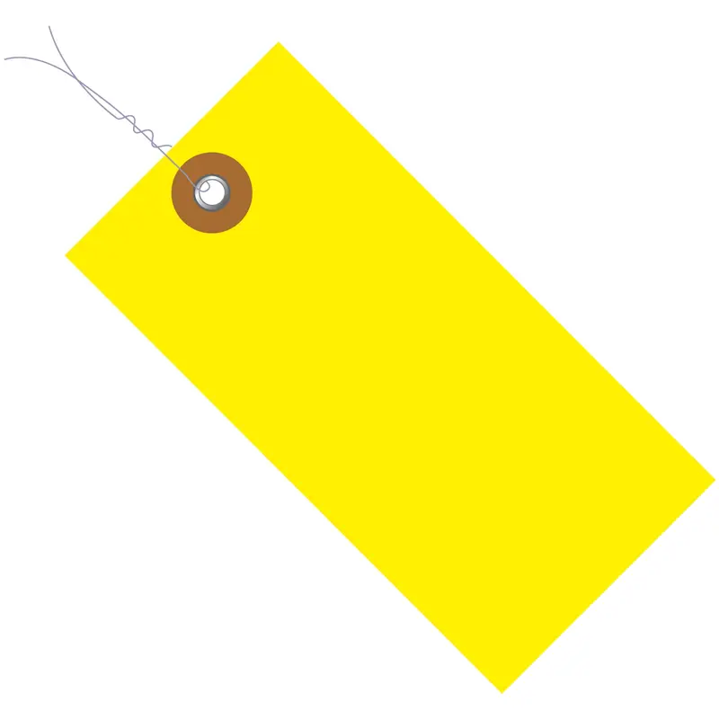 5 1/4 x 2 5/8" Yellow Tyvek Pre-Wired Shipping Tag (G14063B) Case Of 100