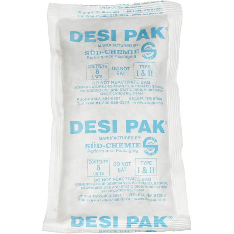 5 x 8 x 1 1/8" Tyvek Clay Desiccants - 34 Gallon Drum (DES131) Case Of 300