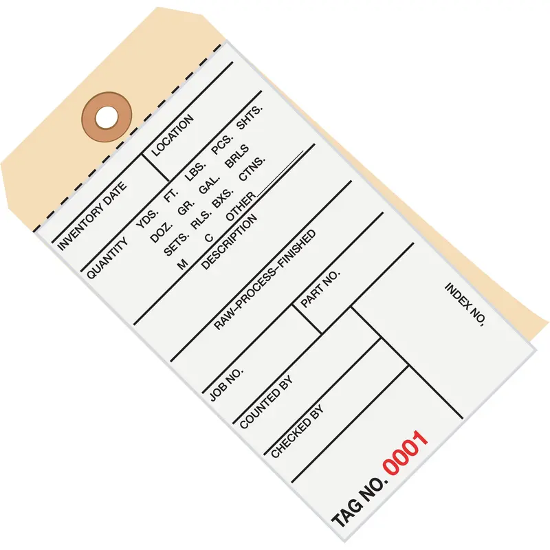 6 1/4 x 3 1/8" - (8000-8499) Inventory Tags 2 Part Carbonless # 8 (G15171) Case Of 500