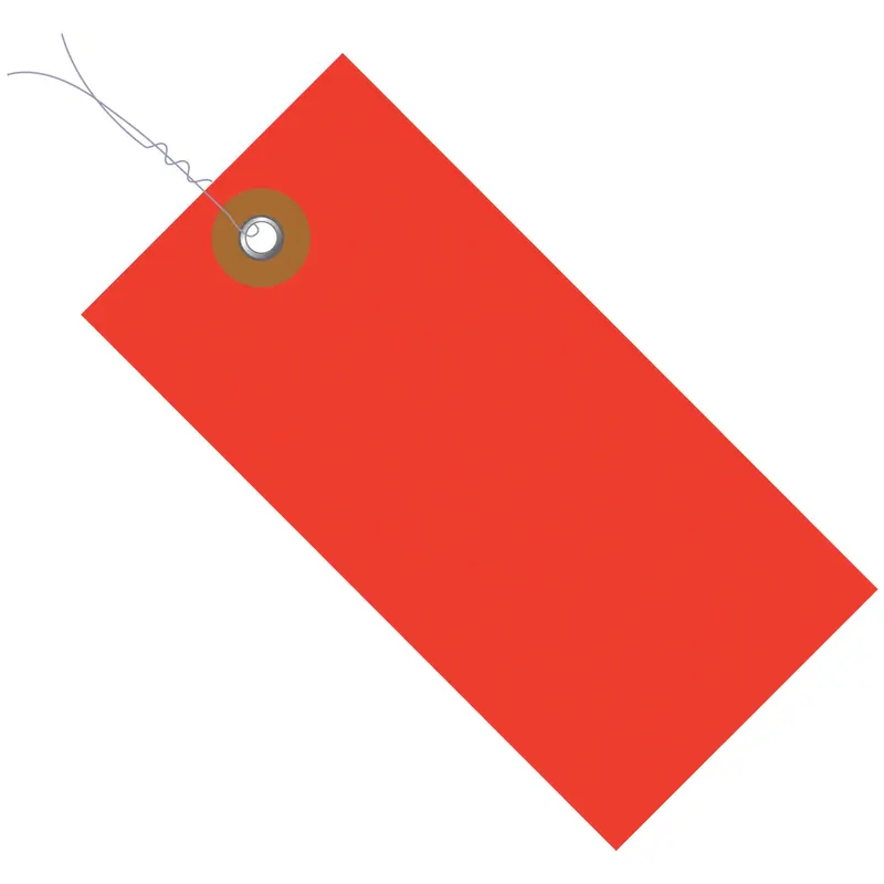 6 1/4 x 3 1/8" Red Tyvek Shipping Tags - Pre-Wired (G14083D) Case Of 100