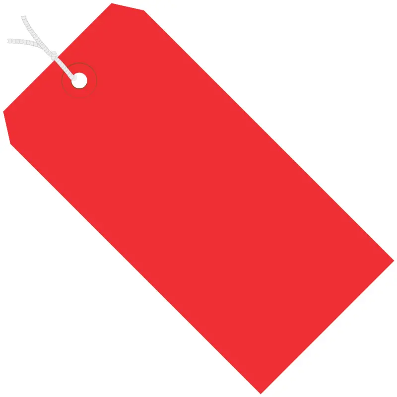 6 1/4 x 3 1/8" Red 13 Pt. Shipping Tags - Pre-Strung (G11082E) Case Of 1000