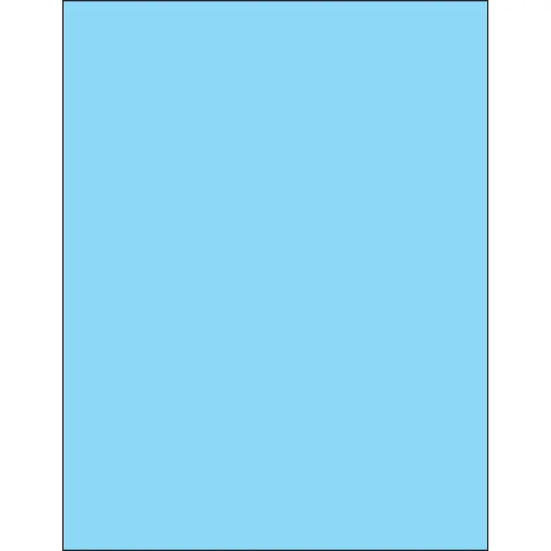 8 1/2 x 11" Fluorescent Pastel Blue Rectangle Laser Labels (LL185BE) Case Of 100