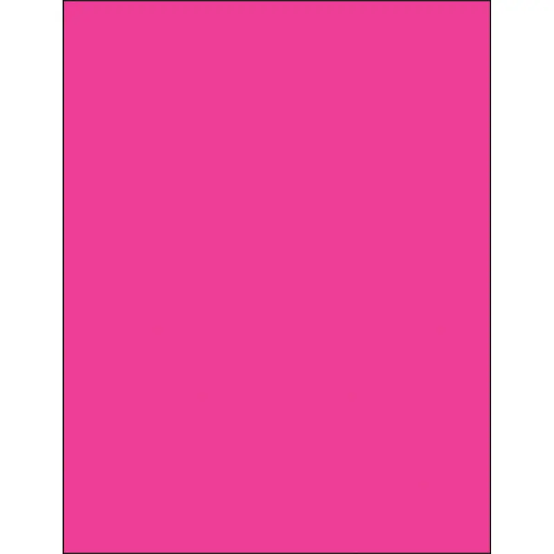 8 1/2 x 11" Fluorescent Pink Rectangle Laser Labels (LL185PK) Case Of 100