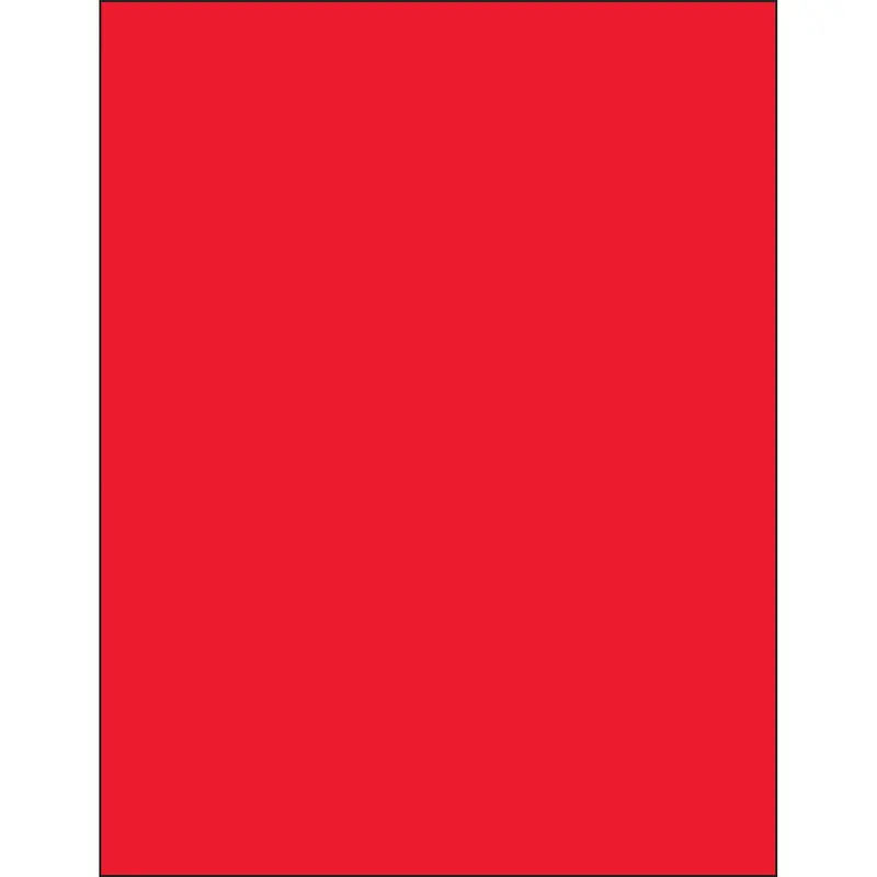 8 1/2 x 11" Fluorescent Red Removable Rectangle Laser Labels (LL420RD) Case Of 100