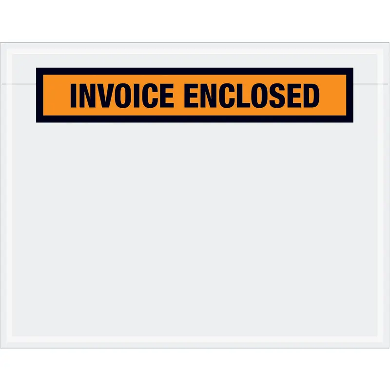 7 x 5 1/2" Orange "Invoice Enclosed" Envelopes (PL23) Case Of 1000