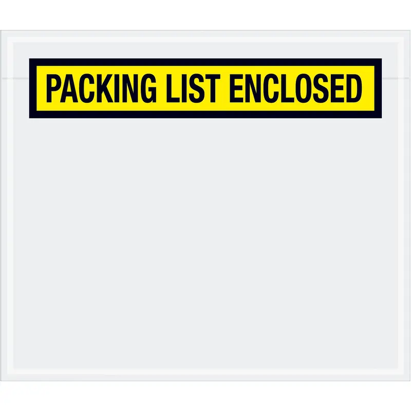 7 x 6" Yellow "Packing List Enclosed" Envelopes (PL490) Case Of 1000