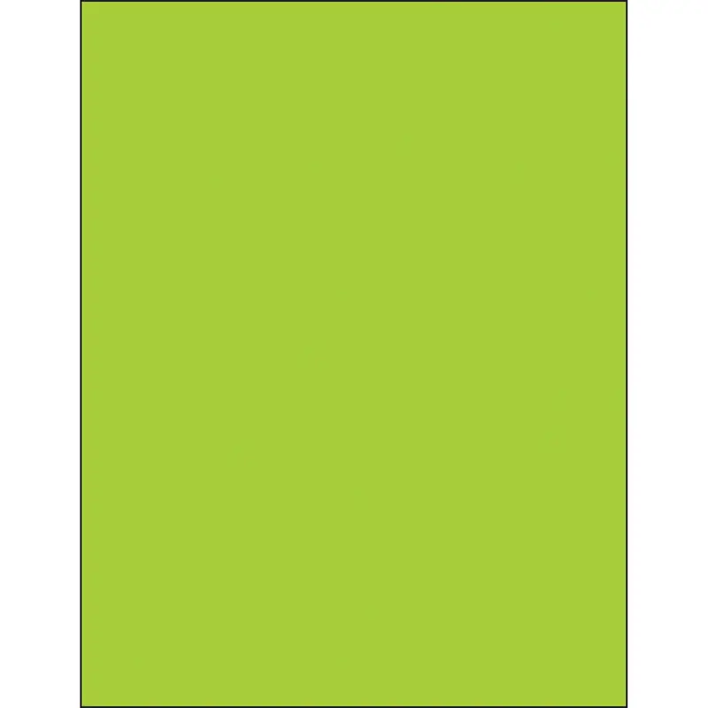 8 1/2 x 11" Fluorescent Green Rectangle Laser Labels (LL185GN) Case Of 100
