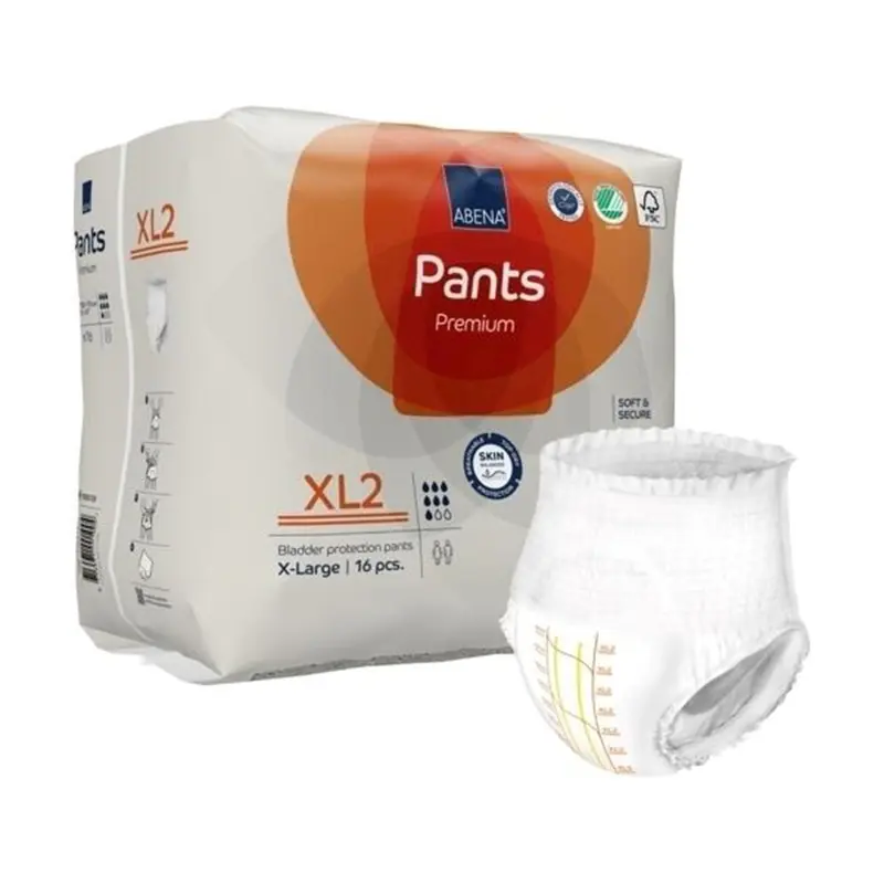 Abena Premium Pants XL2 Unisex Adult Absorbent Underwear Pull On with Tear Away Seams X-Large Disposable Heavy Absorbency (1218237_PK) 16/PK