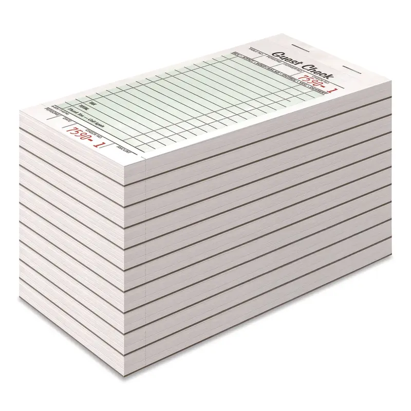 Adams Business Forms One-Part Guest Check Pad with Perforated Stub, One-Part (No Copies), 3.4 x 6.25, 50 Forms/Pad, 10 Pads/Pack (ABF525SW) Pack of 10
