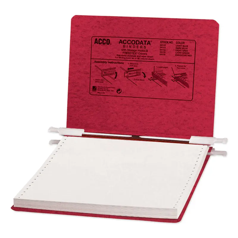 ACCO PRESSTEX Covers with Storage Hooks, 2 Posts, 6" Capacity, 9.5 x 11, Executive Red (ACC54119) Each