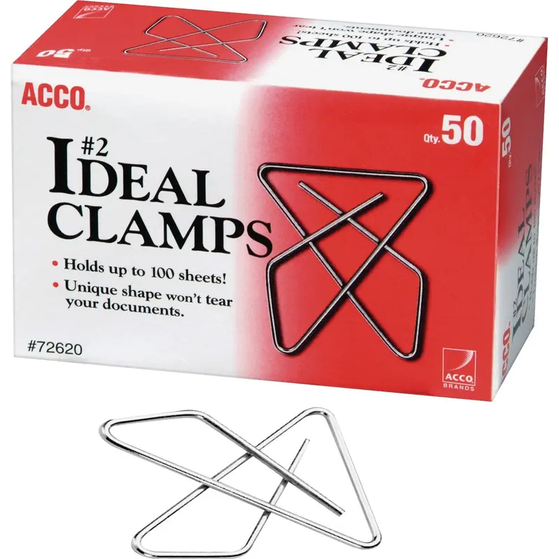 ACCO Small Butterfly Paper Clips, No. 2, 50 Clips, 3BX/PK, SR (ACC72643) Pack of 150