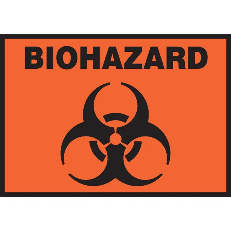 Accuform Signs Pre-Printed Label Caution Label Black / Orange Vinyl Biohazard w/Sign Black Biohazard 3-1/2 X 5 Inch (1066749_PK) 5/PK