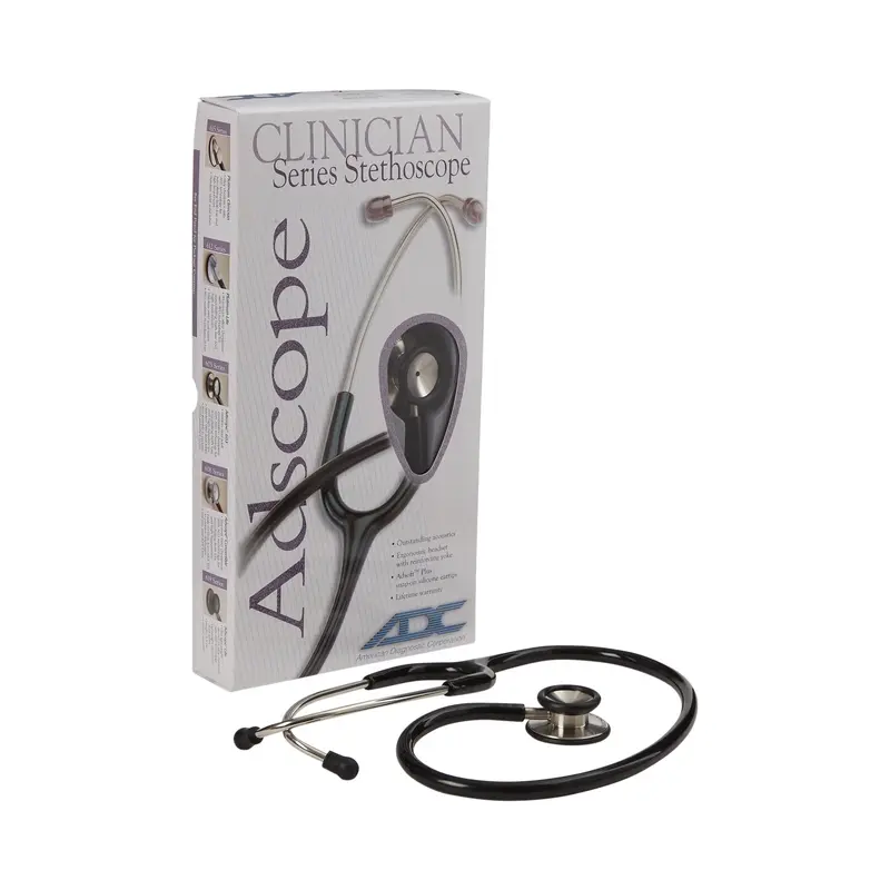 Adscope 603 Clinician Stethoscope Black 1-Tube 22 Inch Tube Double Sided Chestpiece (363826_EA) 1/EA