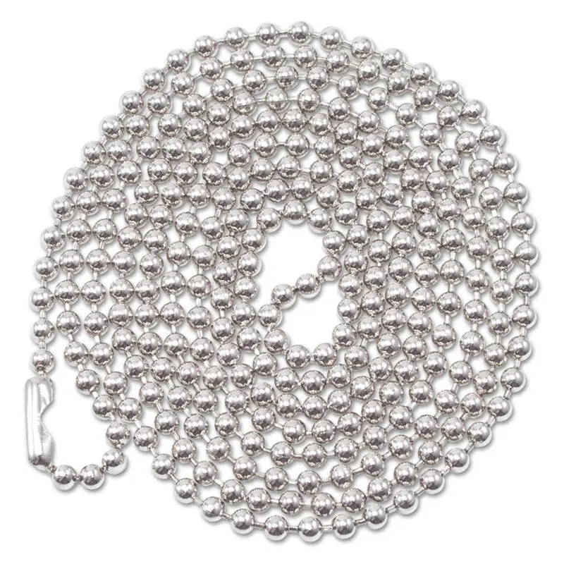 Advantus ID Badge Holder Chain, Metal Ball Chain Fastener, 36" Long, Nickel Plated, 100/Box (AVT75417) Box of 100