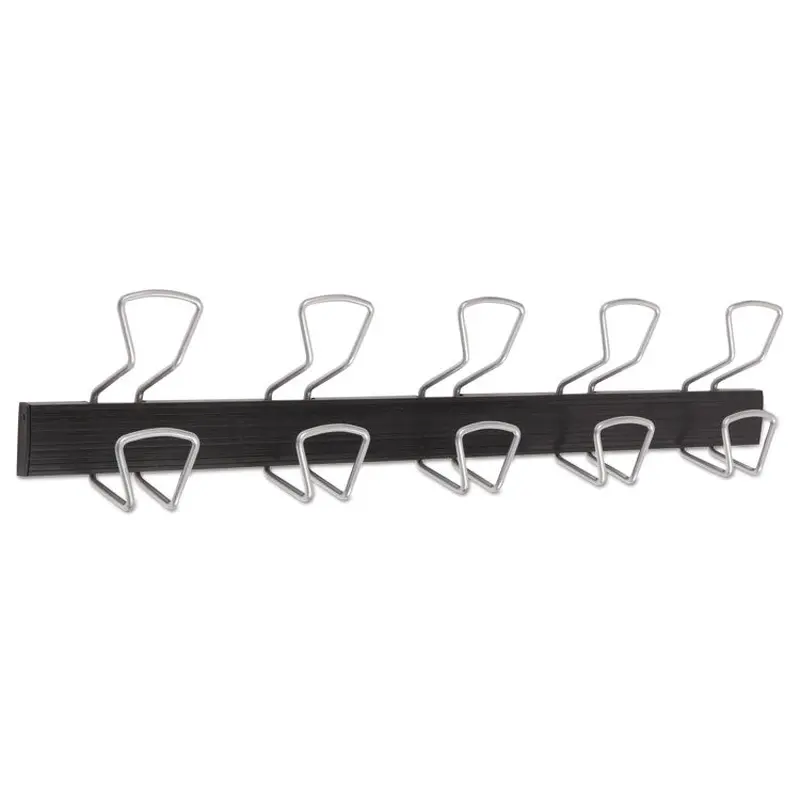 Alba Wall-Mount Coat Hooks, 29.92 x 2.95 x 6.45, Metal, Silver, 22 lb Capacity (ABAPMPRO5M) Each