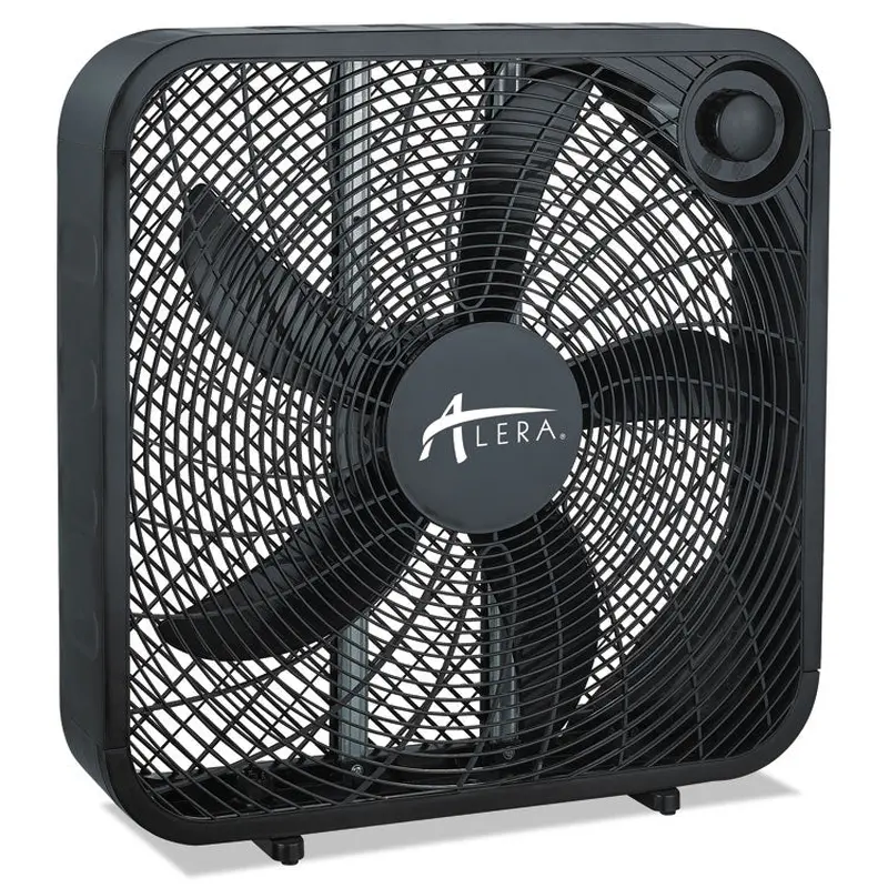Alera 3-Speed Box Fan, Black (ALEFANBX20B) Each