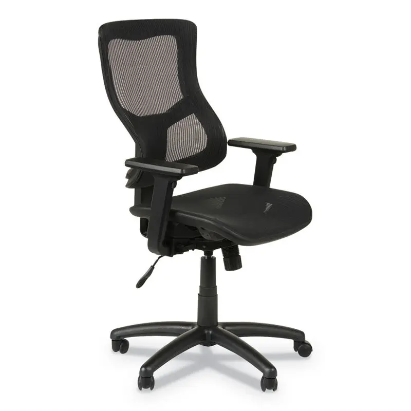 Alera Alera Elusion II Series Suspension Mesh Mid-Back Synchro Seat Slide Chair, Supports 275 lb, 18.11" to 20.35" Seat, Black (ALEELT4218S) Each