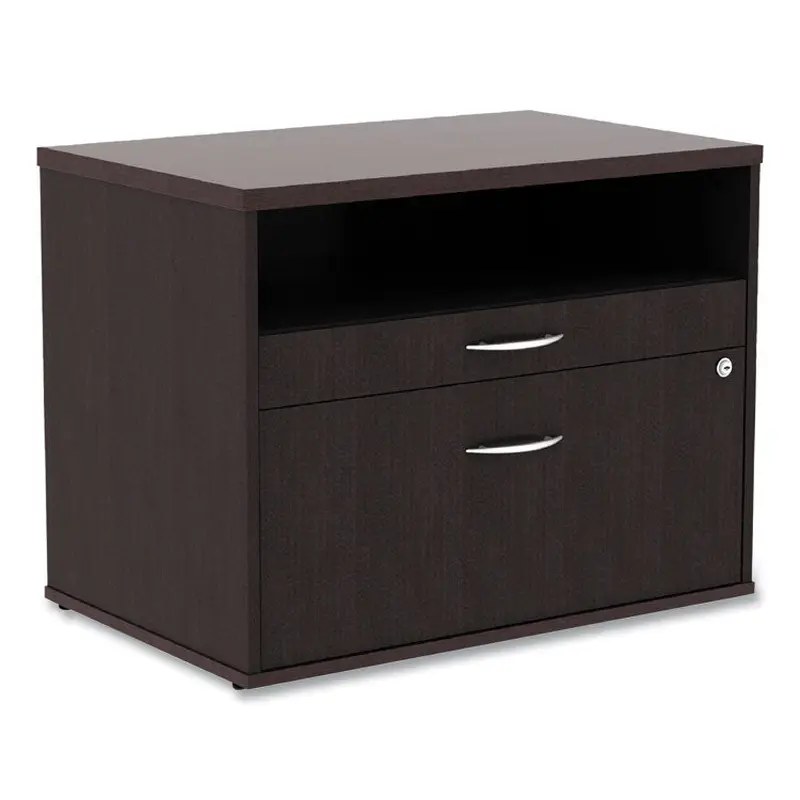 Alera Alera Open Office Desk Series Low File Cabinet Credenza, 2-Drawer: Pencil/File,Legal/Letter,1 Shelf,Espresso,29.5x19.13x22.88 (ALELS583020ES) Each