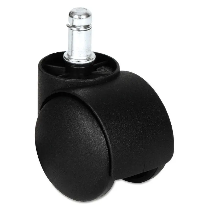 Alera Dual Wheel Hooded Casters, Grip Ring Type B Stem, 1.5" Hard Nylon Wheel, Matte Black, 5/Set (ALECASTERHT1) Pack of 5