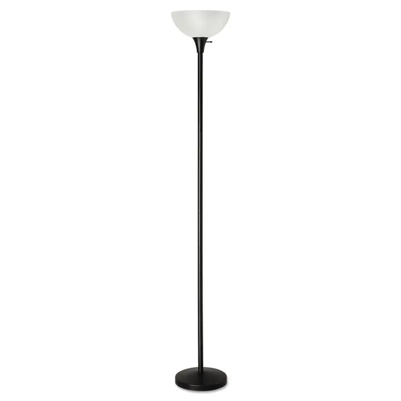 Alera Floor Lamp, 71" High, Translucent Plastic Shade, 11.25w x 11.25d x 71h, Matte Black (ALELMPF72B) Each