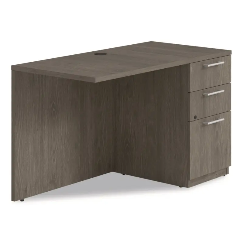 Alera Seville Desk Return with Pedestal, Right, 48" x 24" x 29", Walnut (ALESVRRP4824WA) Each