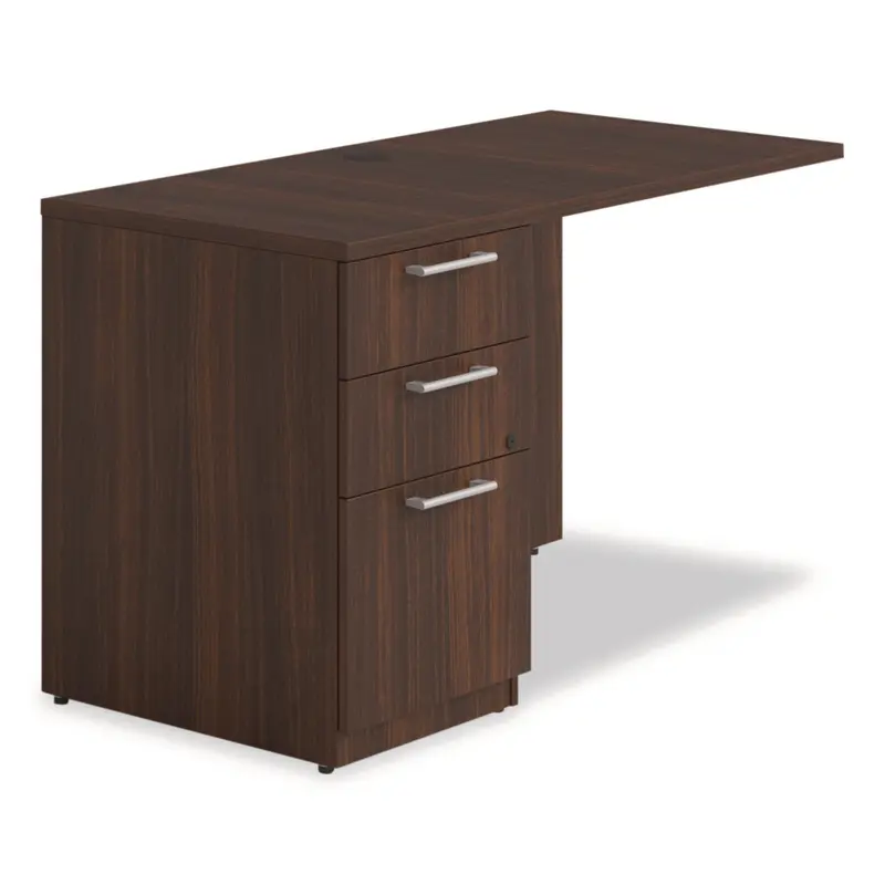 Alera Seville Series Desk Return with Pedestal, Left, 48" x 24" x 29", Mahogany (ALESVRLP4824MY) Each