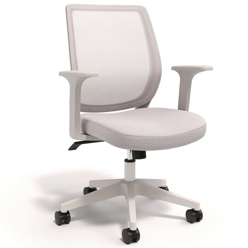 Alera Wessex Ergonomic Fabric Mesh Swivel Task Chair, Supports Up to 275 lb, 17.09 to 20.83 Seat Height, Gray Seat/Back, White Base (ALEWX42BME47) Each