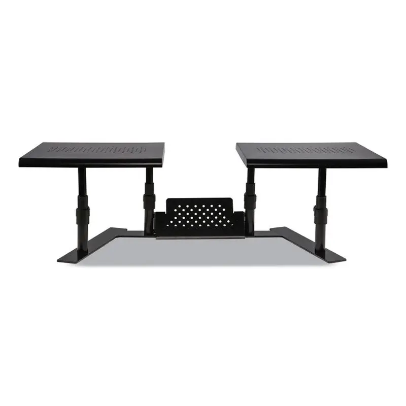 Allsop Metal Art ErgoTwin Dual Monitor Stand, 25.6 to 33.1 x 12.6 x 6.2 to 8.6, Black, Supports 20 lb/Shelf (ASP31883) Each